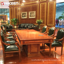 High end office Meeting small Rectangular luxury classic wooden boardroom room conference table and chairs